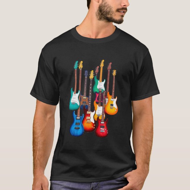 Farbige E-Gitarren T-Shirt (Vorderseite)
