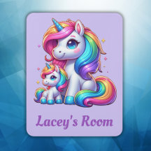 Farbige Einhörner, Mit Monogramm |