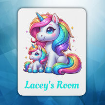 Farbige Einhörner, Mit Monogramm |