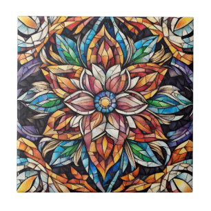 Farbige einzigartige abstrakte Mosaikblume  Fliese