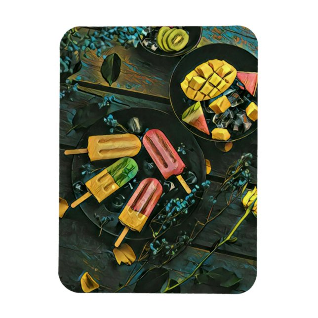 Farbige Eis-Kegel-Popsität Magnet (Vertikal)
