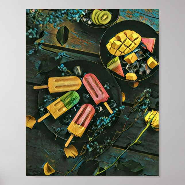 Farbige Eis-Kegel-Popsität Poster (Vorne)