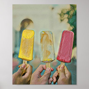 Farbige Eis-Populationen Poster