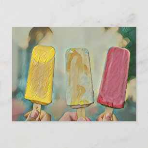 Farbige Eis-Populationen Postkarte