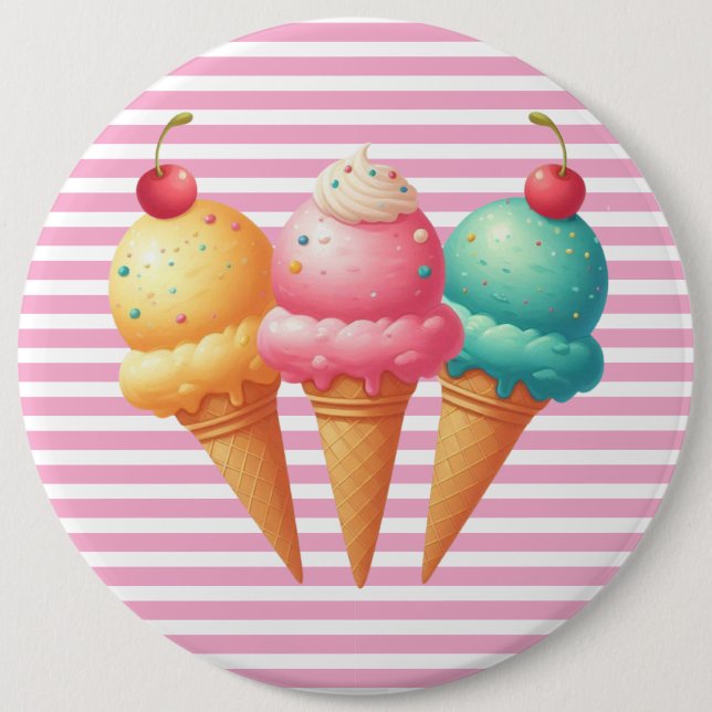Farbige Eiscreme Button (Vorderseite)