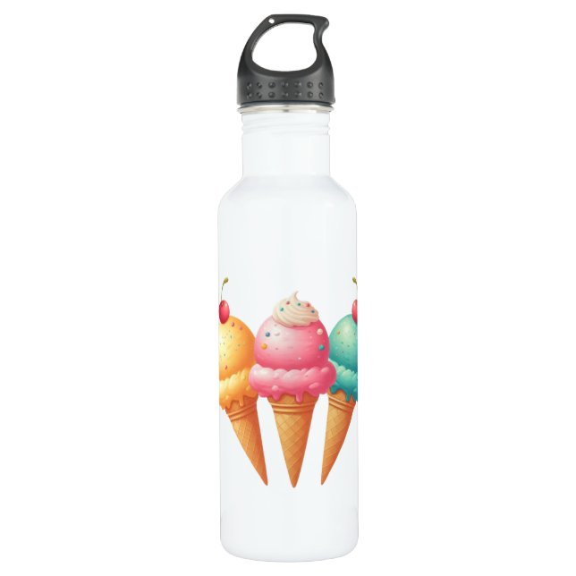 Farbige Eiscreme Edelstahlflasche (Vorderseite)