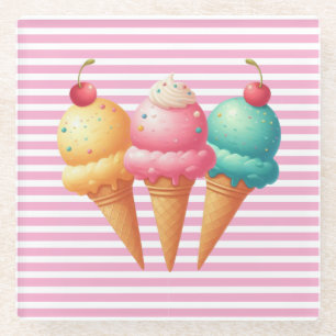 Farbige Eiscreme Glasuntersetzer