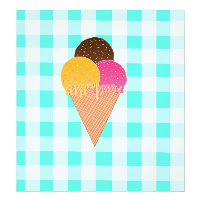 Farbige Eiscreme-Illustration Fotodruck (Vorne)