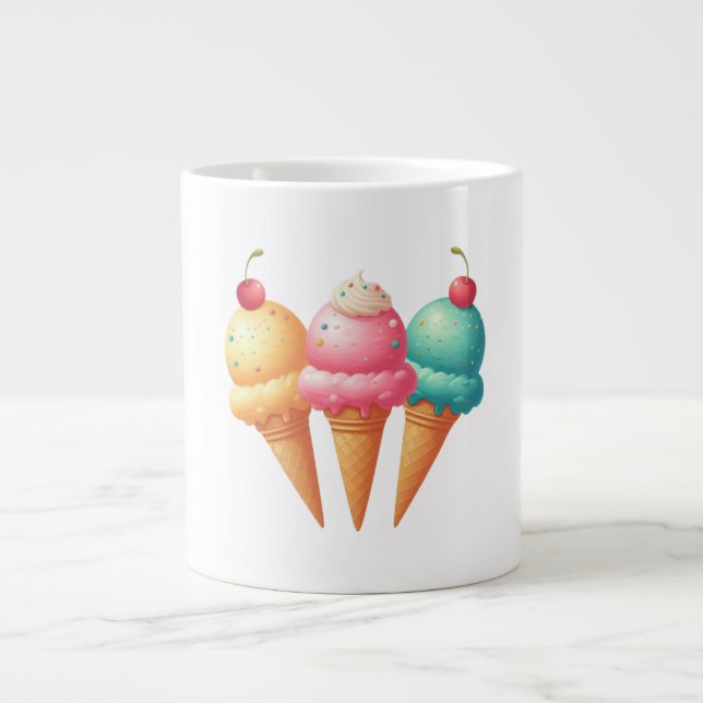 Farbige Eiscreme Jumbo-Tasse (Vorderseite)
