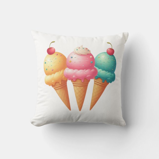 Farbige Eiscreme Kissen (Vorderseite)