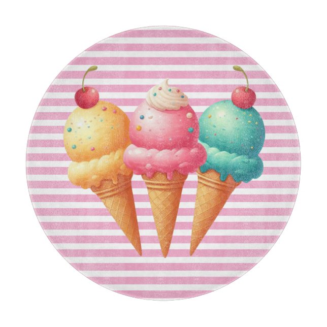 Farbige Eiscreme Schneidebrett (Vorderseite)