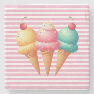 Farbige Eiscreme Steinuntersetzer