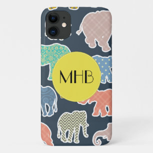Farbige Elefanten, Muster von Elefanten, Monogramm title_seo2