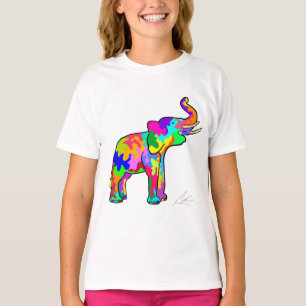 Farbige Elefantenkunst T-Shirt