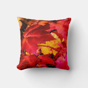Farbige, elegante rosa rote Orange Blätter im Herb Kissen