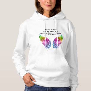 Farbige Engel-Wetten mit Mark Twain-Zitat Hoodie