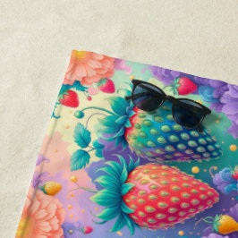 Farbige Erdbeere Strandtuch