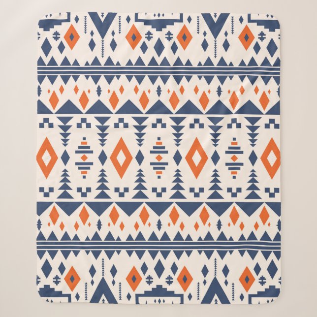Farbige ethnisch nahtlose Stammesmuster Sherpadecke (Vorderseite)