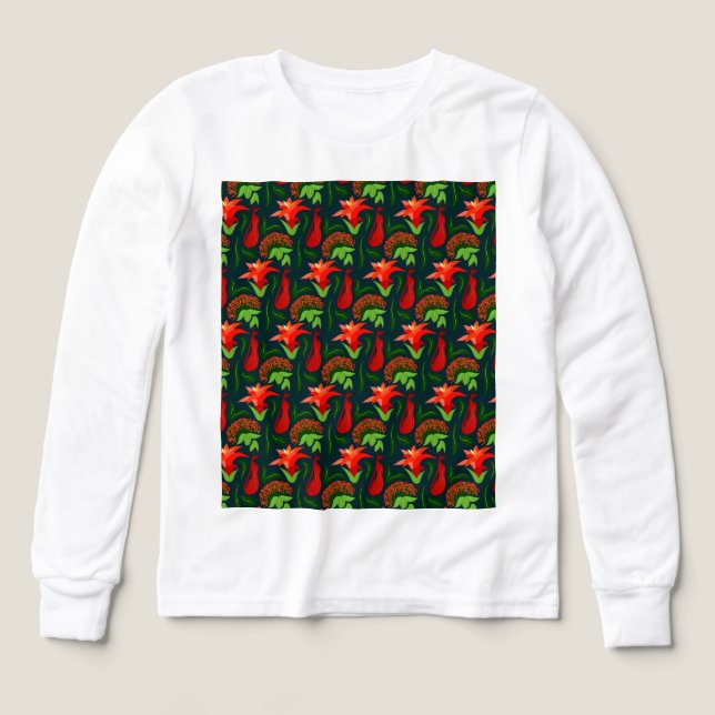 Farbige exotische Blumen Blätter Muster (Design Vorderseite)