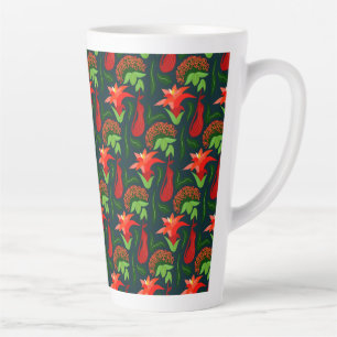 Farbige exotische Blumen Blätter Muster Milchtasse