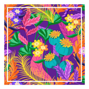 Farbige exotische Blumengestaltung Fotodruck