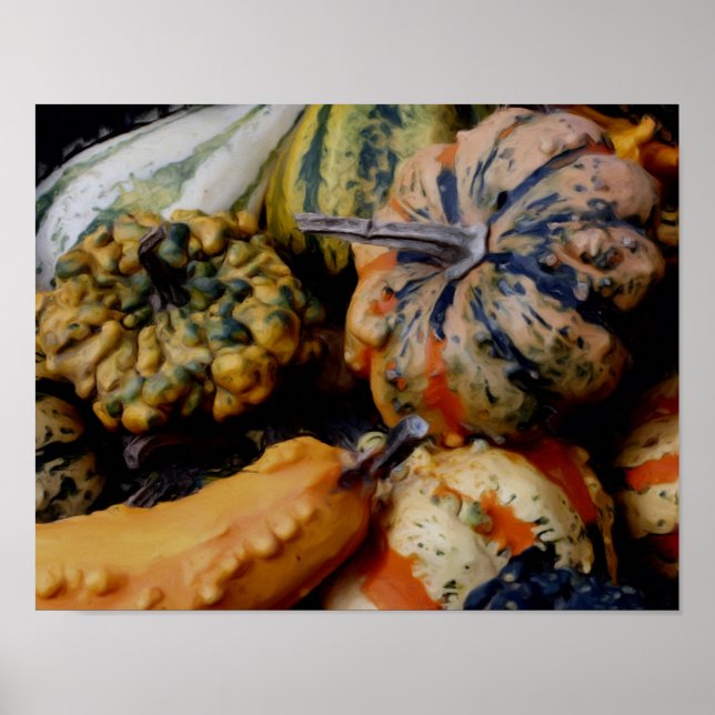 Farbige Extravagante Gourds Foto Ölgemälde Poster (Vorne)