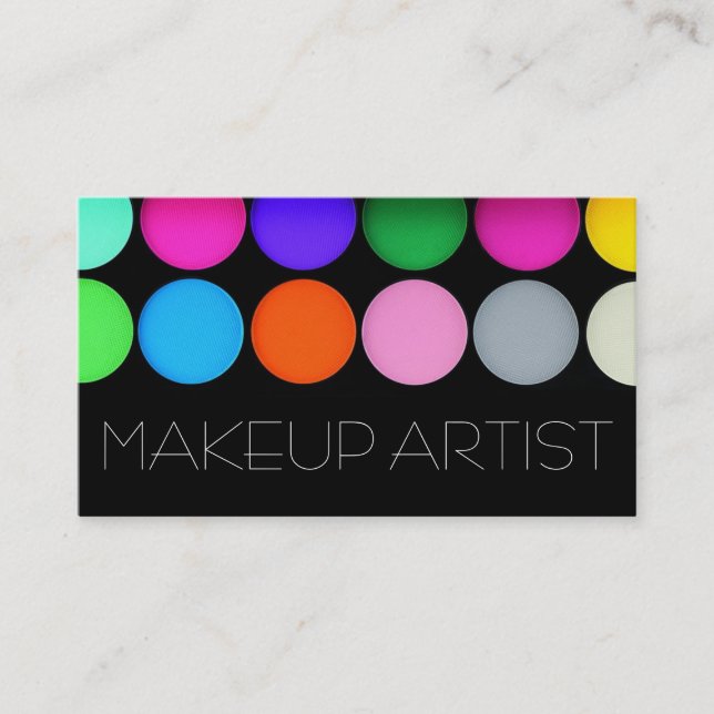 Farbige Eyeshadow Palette MakeUp Artist Cosmetics Visitenkarte (Vorderseite)