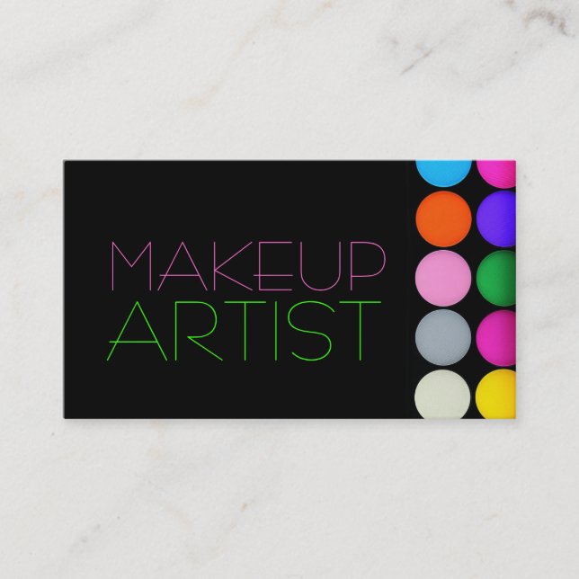 Farbige Eyeshadow Palette MakeUp Artist Cosmetics Visitenkarte (Vorderseite)
