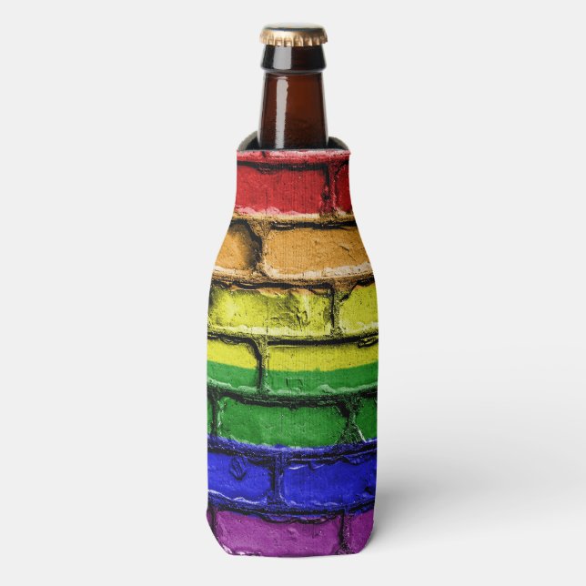 Farbige Fahne aus LGBT-Regenbogen Flaschenkühler (Flaschenvorderseite)