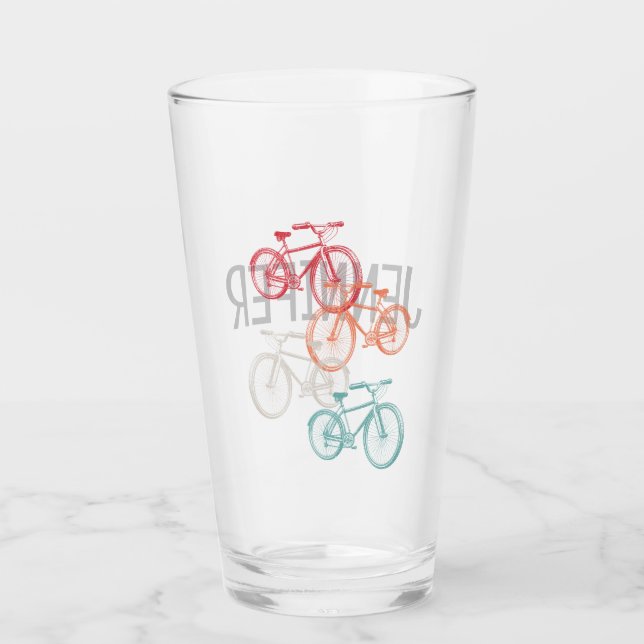 Farbige Fahrräder Glas (Vorderseite)