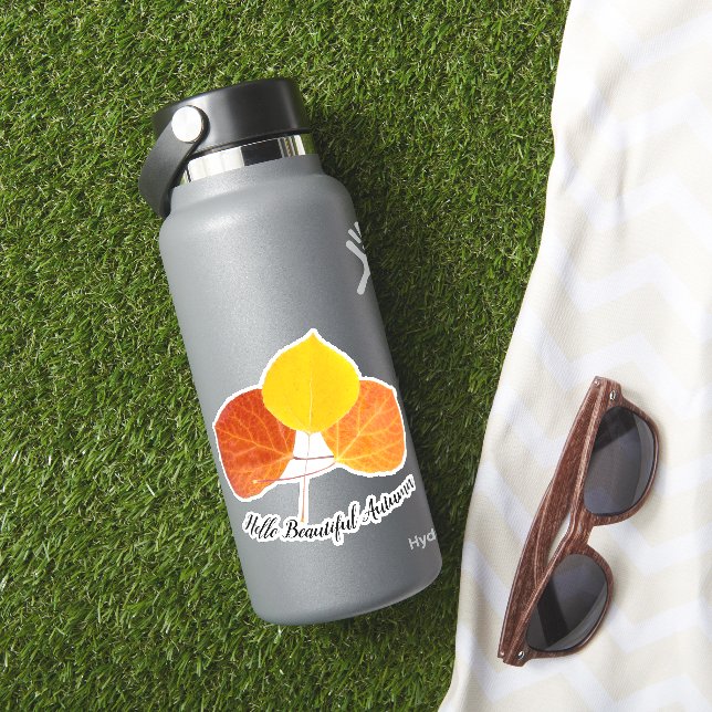 Farbige Fall Aspen Leaf-Fotos nach Maß Aufkleber (HydroFlask Insitu)