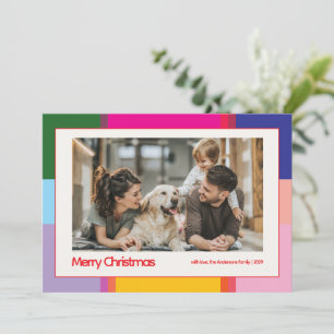 Farbige Familienfoto-Weihnachten Feiertagskarte
