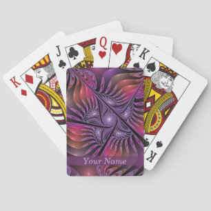Farbige Fantasie Abstrakter Trippy-Lila Name Spielkarten