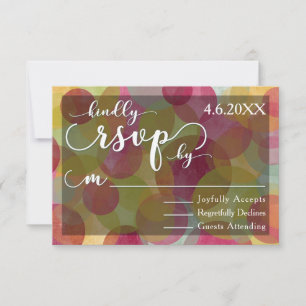 Farbige Fantasie-Kreise Weiße Hochzeits-RSVP RSVP Karte