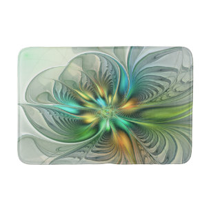 Farbige Fantasie Moderne Abstrakte Blume Fraktal Badematte
