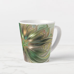 Farbige Fantasie Moderne Abstrakte Fraktal-Blume Milchtasse