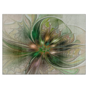 Farbige Fantasie Moderne Abstrakte Fraktal-Blume Schneidebrett