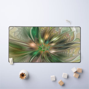 Farbige Fantasie Moderne Abstrakte Fraktal-Blume Schreibtischunterlage