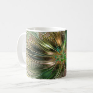 Farbige Fantasie Moderne Abstrakte Fraktale Blume Kaffeetasse