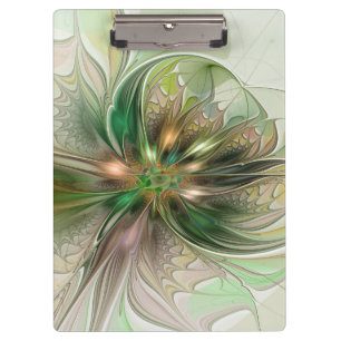 Farbige Fantasie Moderne Abstrakte Fraktale Blume Klemmbrett