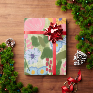 Farbige fantastische Wildblumen-Verpackungspapier Geschenkpapier