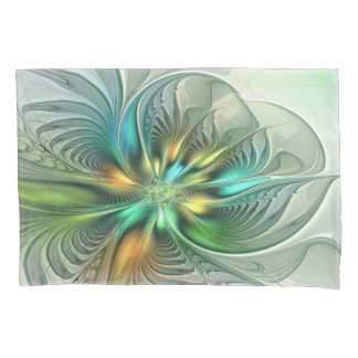 Farbige Fantasy-Abstrakte Blumen-Fraktal-Kunst Kissenbezug