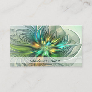 Farbige Fantasy-Abstrakte Blumen-Fraktal-Kunst Visitenkarte