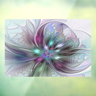 Farbige Fantasy-Abstrakte Moderne Fraktal-Blume Fensteraufkleber