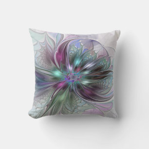 Farbige Fantasy-Abstrakte Moderne Fraktal-Blume Kissen