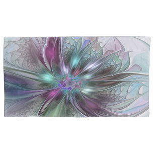 Farbige Fantasy-Abstrakte Moderne Fraktal-Blume Kissenbezug