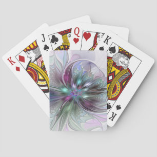 Farbige Fantasy-Abstrakte Moderne Fraktal-Blume Spielkarten