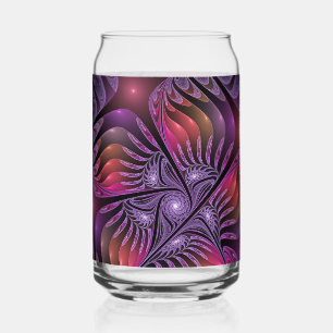 Farbige Fantasy-Abstrakte Trippy-Lila-Fraktal Dosenglas