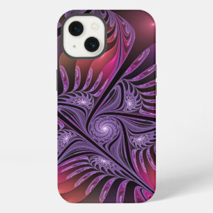 Farbige Fantasy-Abstrakte Trippy-Lila-Fraktal iPhone Hülle