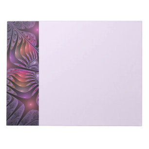 Farbige Fantasy-Abstrakte Trippy-Lila-Fraktal Notizblock